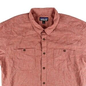 Patagonia Shirt Mens XL‎ Red Short Sleeve Organic Cotton Hemp Button Down Plaid